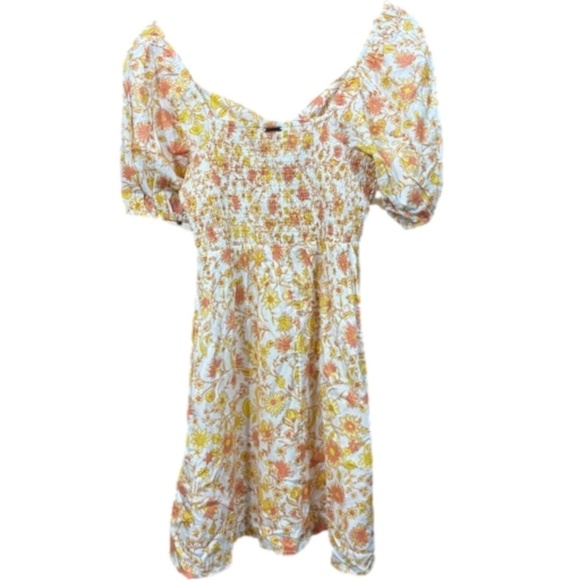 NWT Billabong Loving Life Puff Floral Mini Dress - Picture 6 of 9